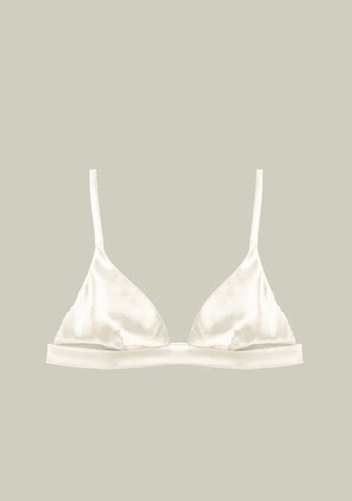 Lombard Street Triangle Bra in Cream product flat lay