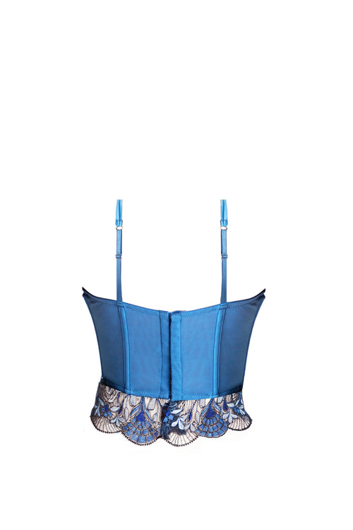 Venetian Glass Underwired Bustier in Blue Jeans
