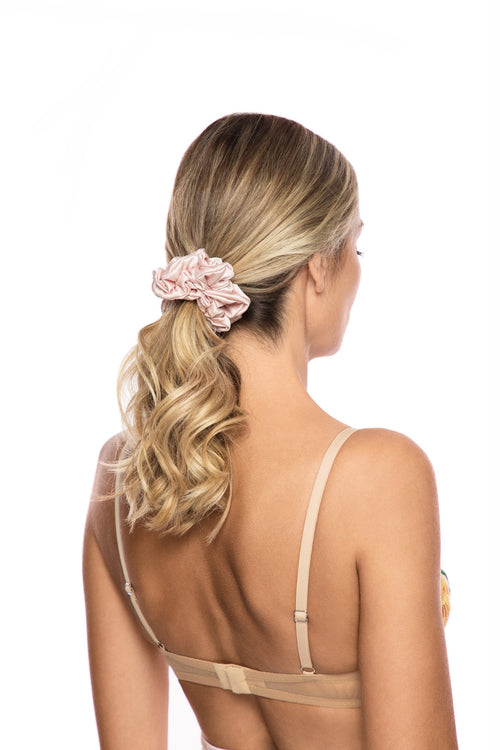 Maria Wide Scrunchie in Pearl