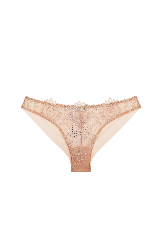 Pack shot of Brazilian Brief with Swarovski Crystals in Beige