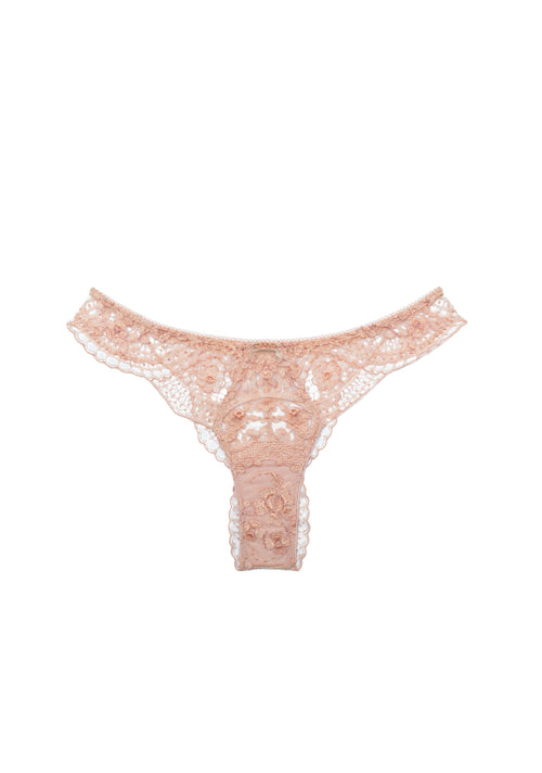 Belle Rose Full Thong in Rose Opaline product detail showing soft rose color