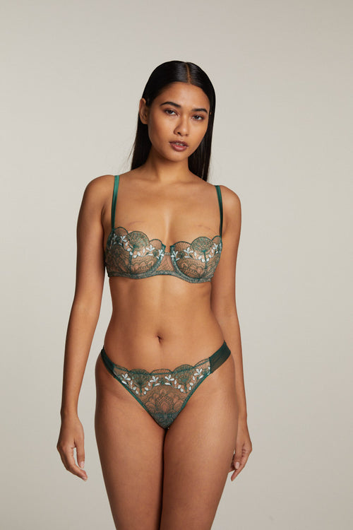Venetian Glass Thong in Green