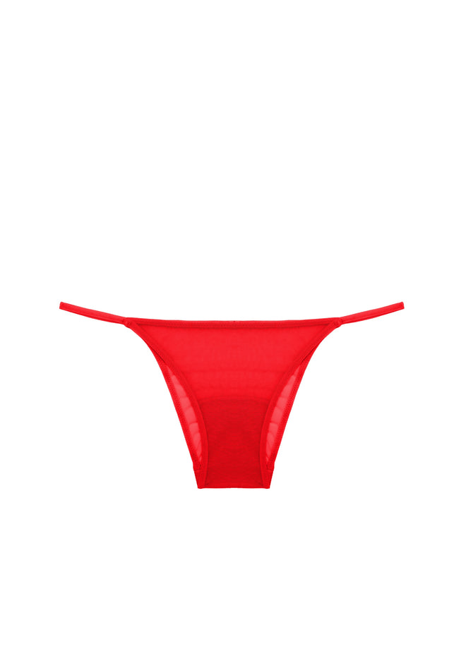 Gia Tanga in Red product detail featuring bright red stretch fabric with thin waistband