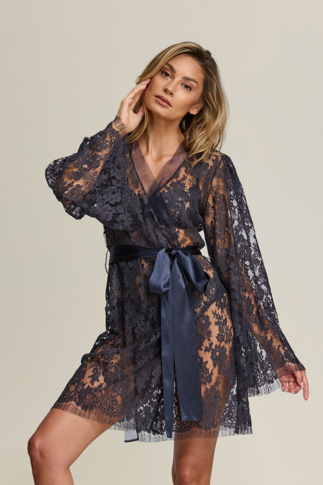 Je m'appelle Sophie Short Robe in Blue Notte