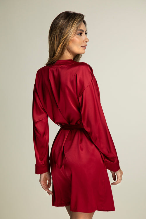Tuscan Holiday Short Robe in Red Myrtle