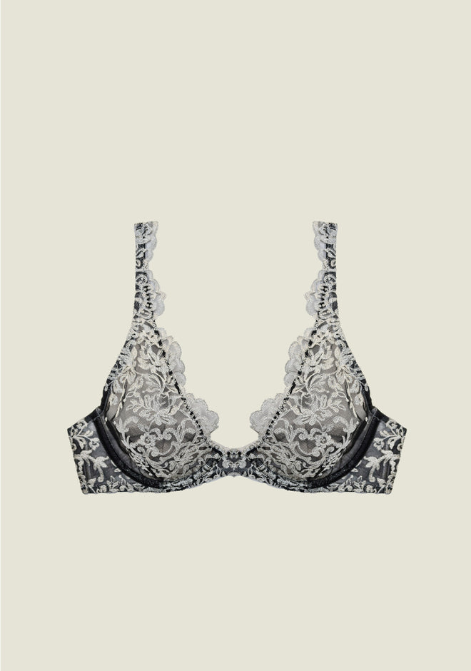 Royal Jewel Underwired Triangle Bra in Silver
