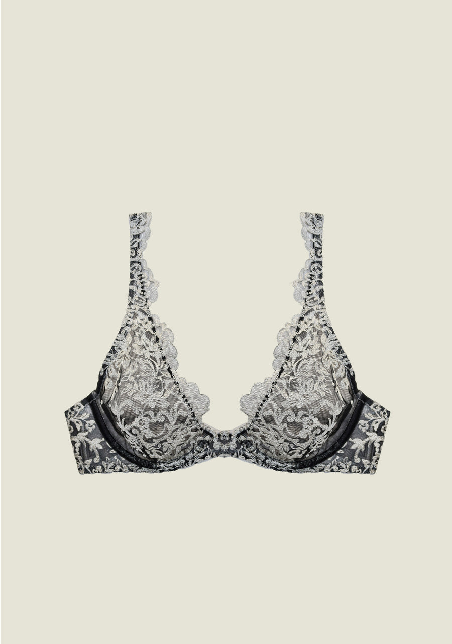 Royal Jewel Underwired Triangle Bra in Silver
