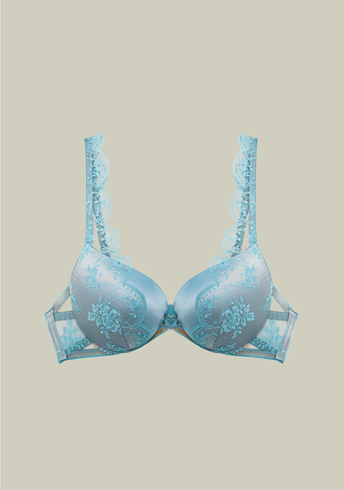 Serendipity Padded Push Up Bra in Blue