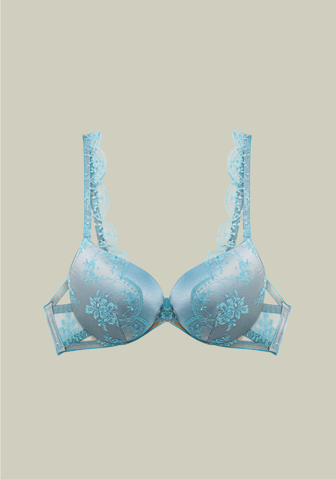 Serendipity Padded Push Up Bra in Blue