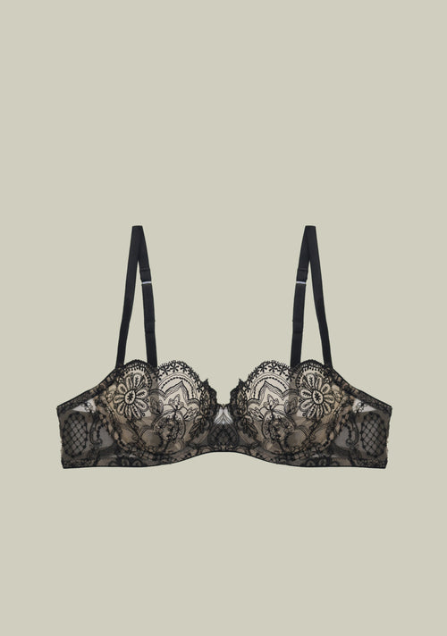 Casino Games Balconette Bra in Black