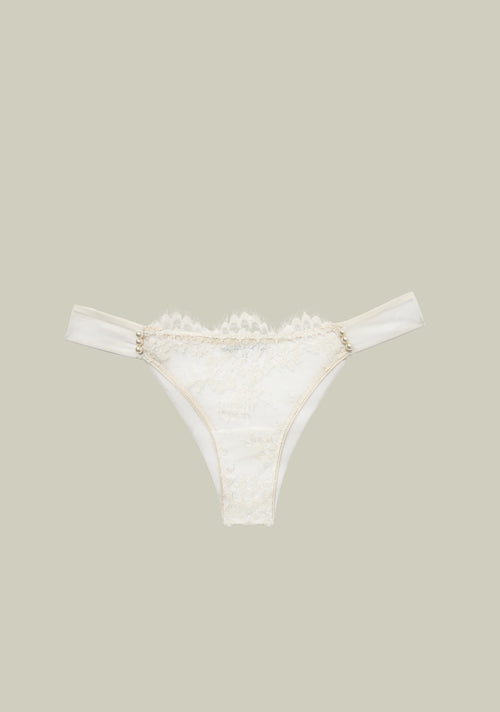 Feathers of a Swan Thong in Cream