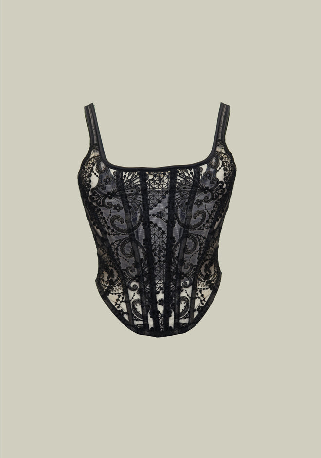 Poised in The Palace Bustier in Black