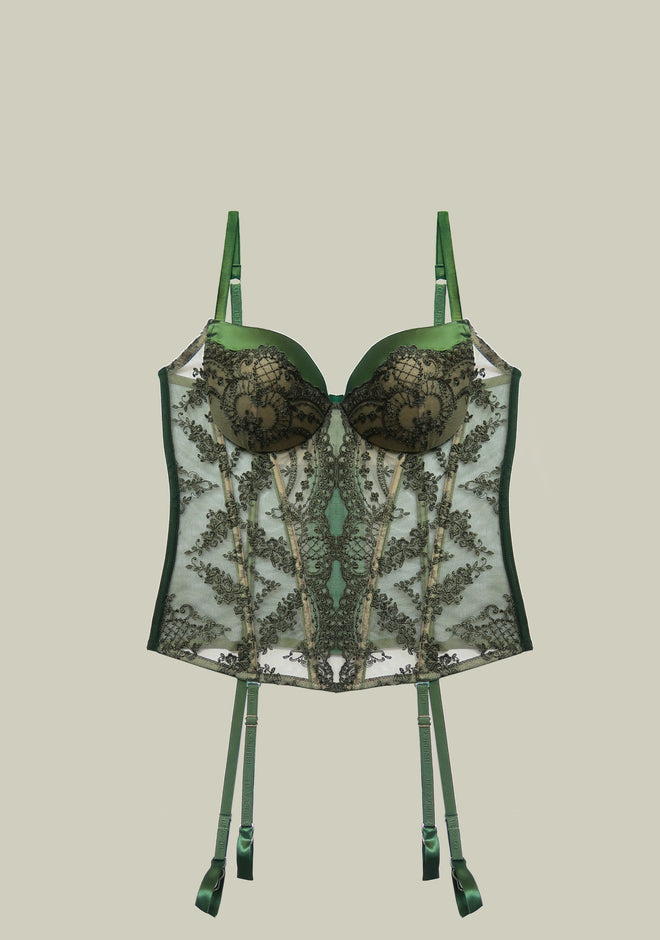 Arabian Nights Bustier in Olive Green