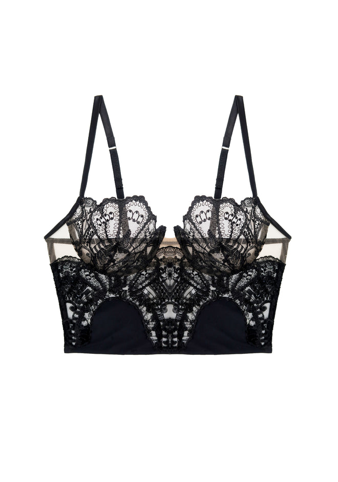 Black Lotus Demibustier in Black