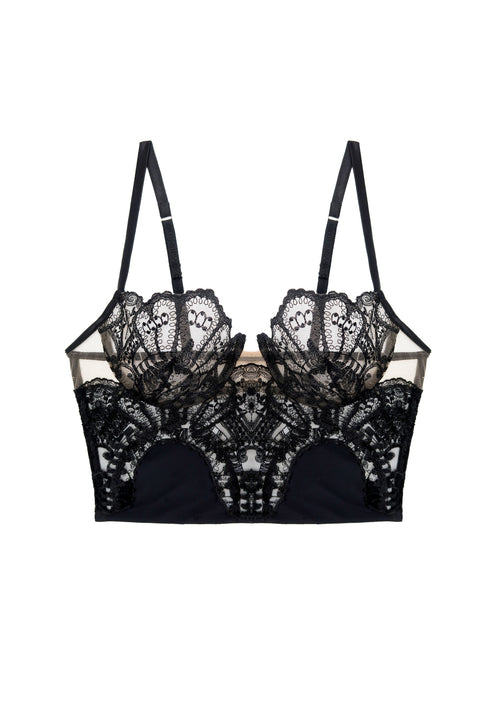 Black Lotus Demibustier in Black