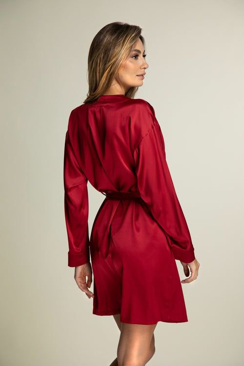 Tuscan Holiday Short Robe in Red Myrtle