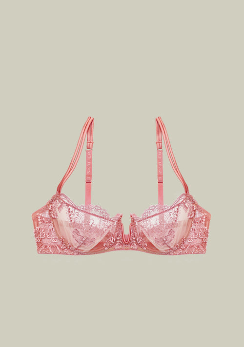 Espresso Evening Balconette Bra in Rose