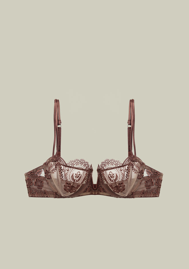 Espresso Evening Balconette Bra in Chocolate