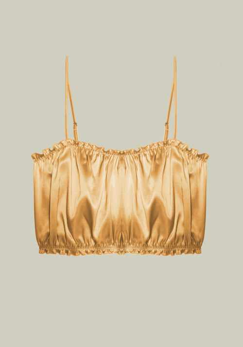 Lombard Street Ruffle Top Bra in Gold