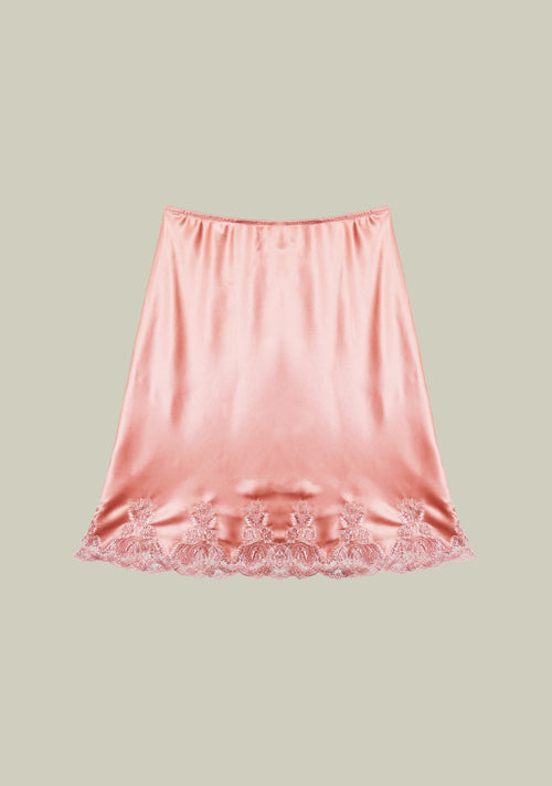 Espresso Evening Silk Midi Skirt in Rose