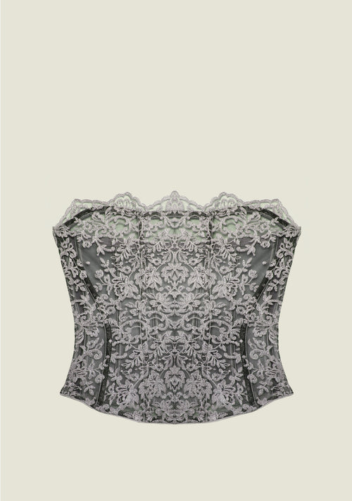Royal Jewel Straplesss Bustier in Silver