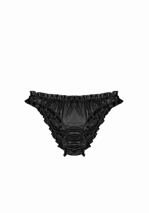 Lombard Street Ruffle Brief in Black