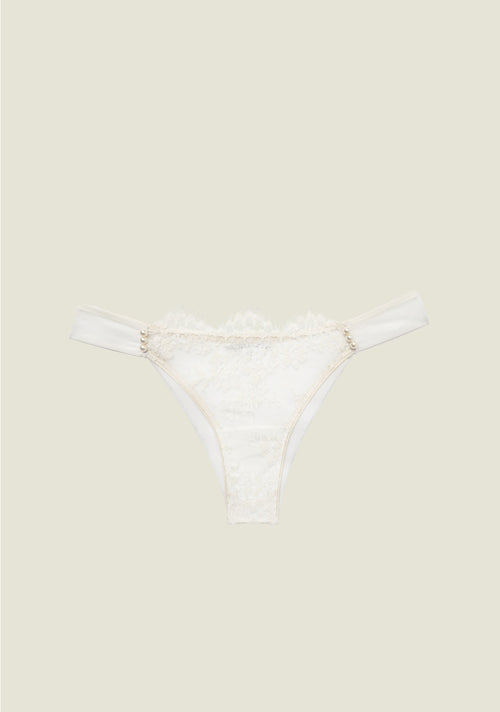 Feathers of a Swan Thong in Cream