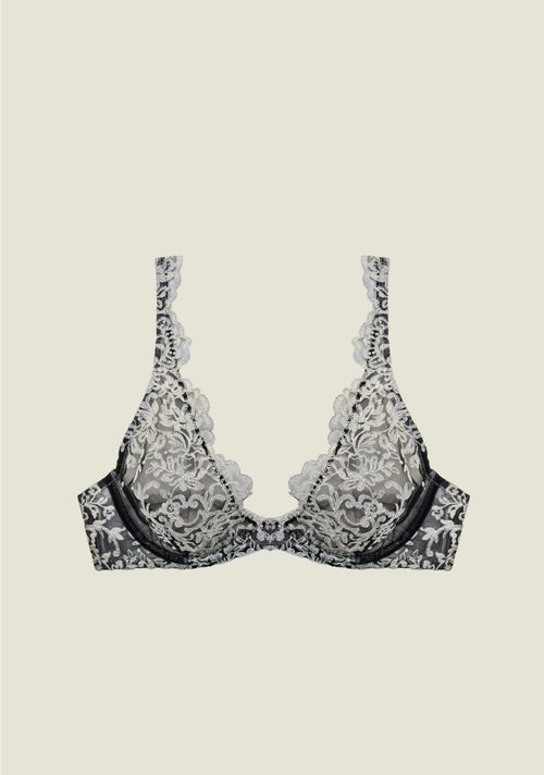 Royal Jewel Underwired Triangle Bra in Silver