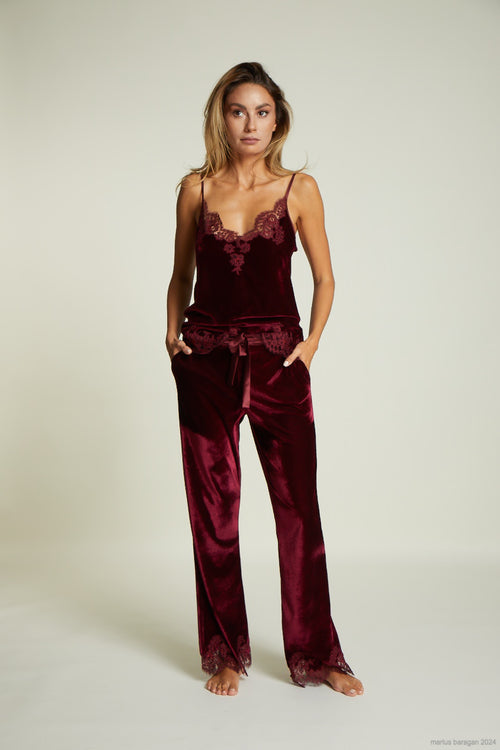 Rose Imperial Top in Wine
