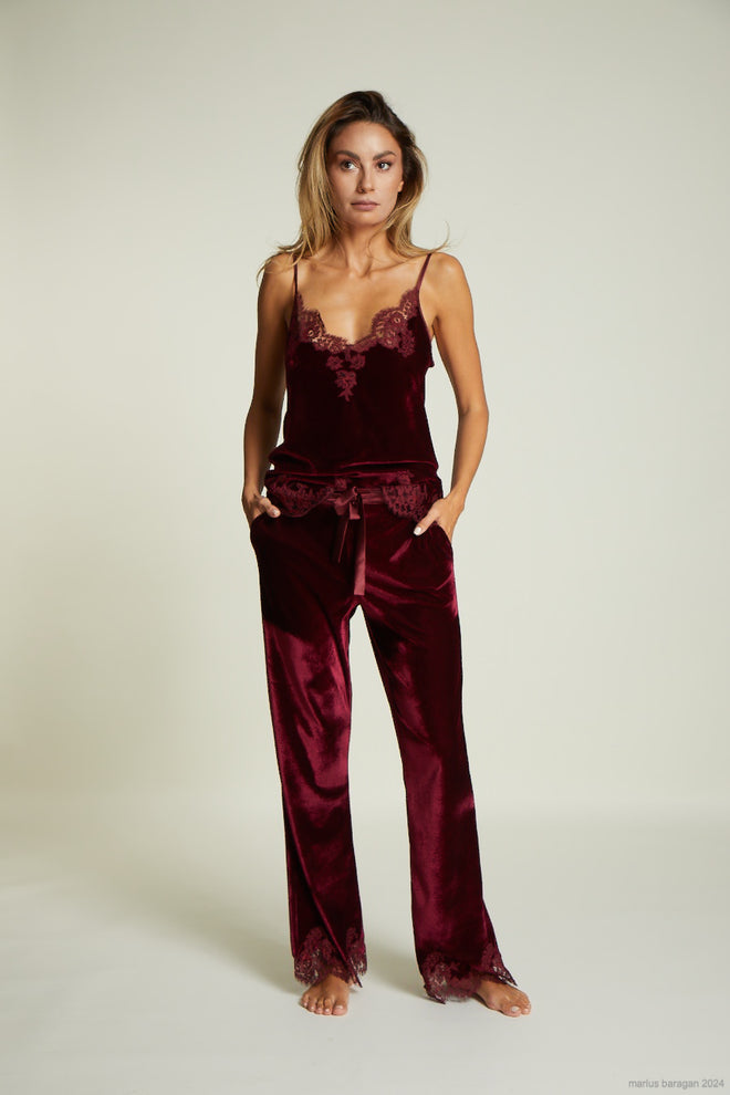Rose Imperial Top in Wine