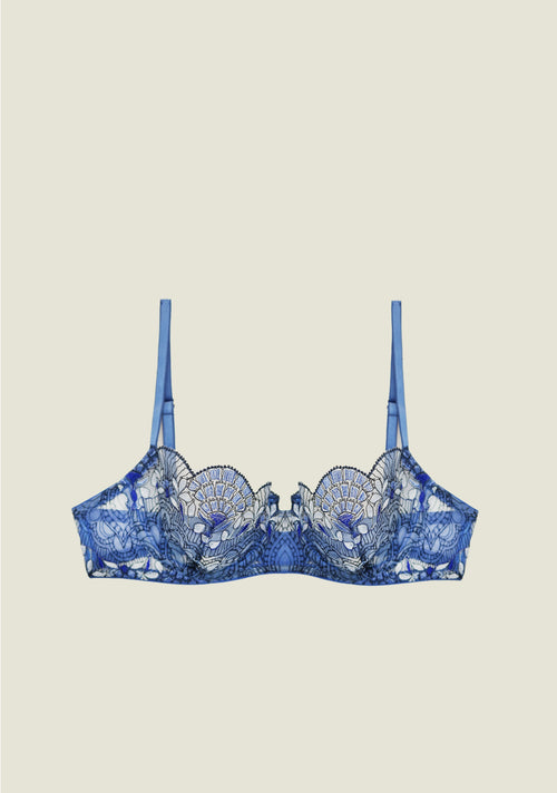 Venetian Glass Balconette Bra in Blue Jeans