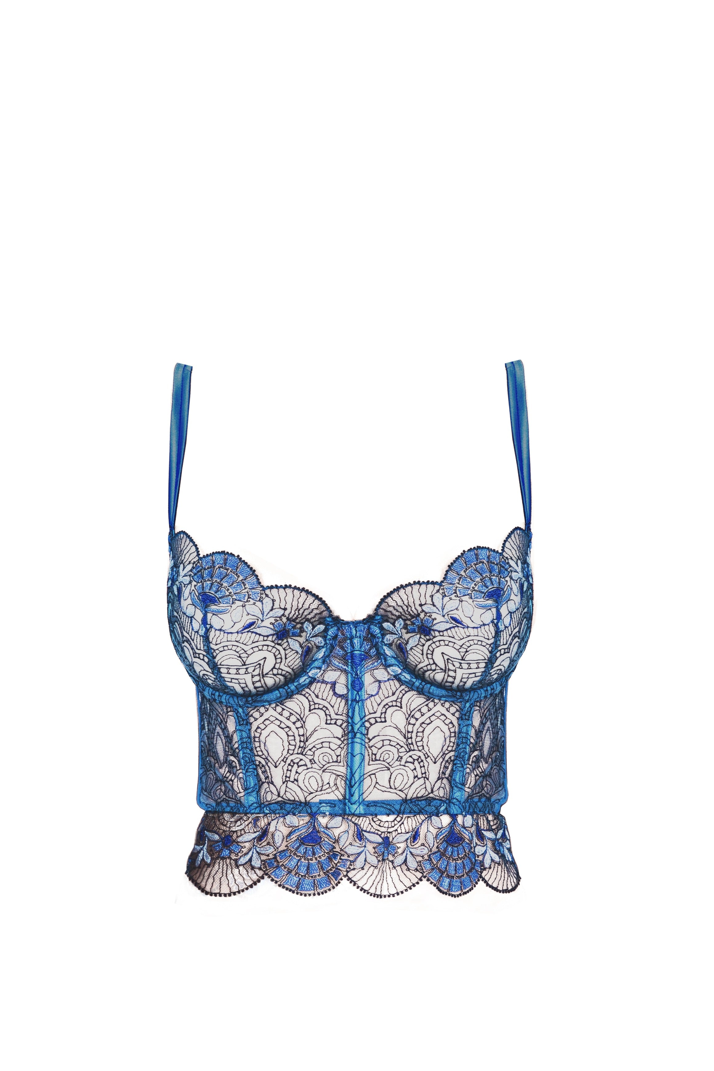 Shop Venetian Glass Underwired Bustier in Blue Jeans - I.D.