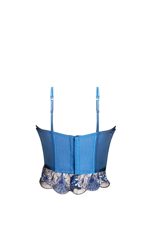Venetian Glass Underwired Bustier in Blue Jeans