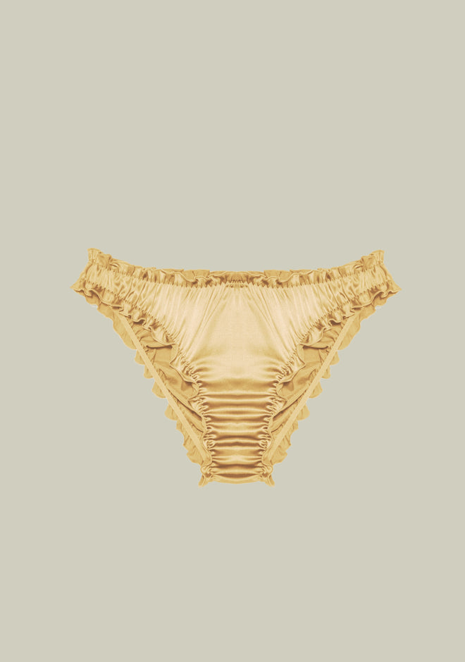 Lombard Street Ruffle Brief in Gold