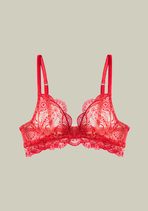 Casino Games Soft Triangle Bra in Red