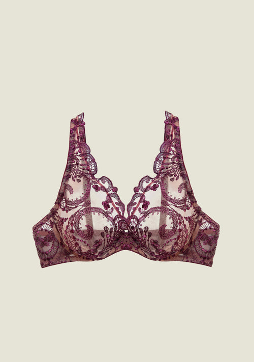 Goddess Of Love Underwired Triangle Bra in Amethyst