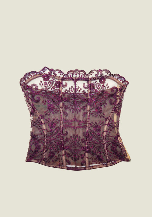 Goddess Of Love Strapless Bustier in Amethyst