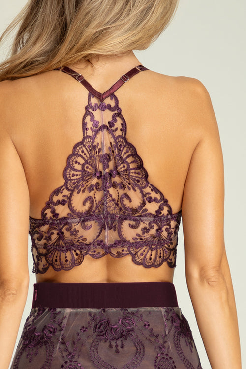 Goddess Of Love Padded Push Up Bra in Amethyst