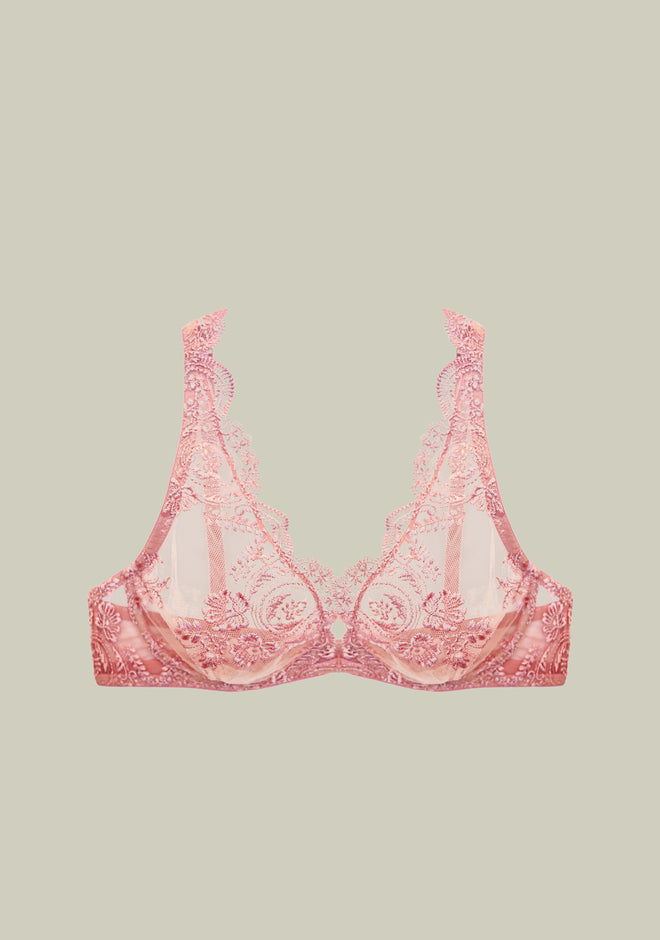 Espresso Evening Underwired Triangle Bra in Rose