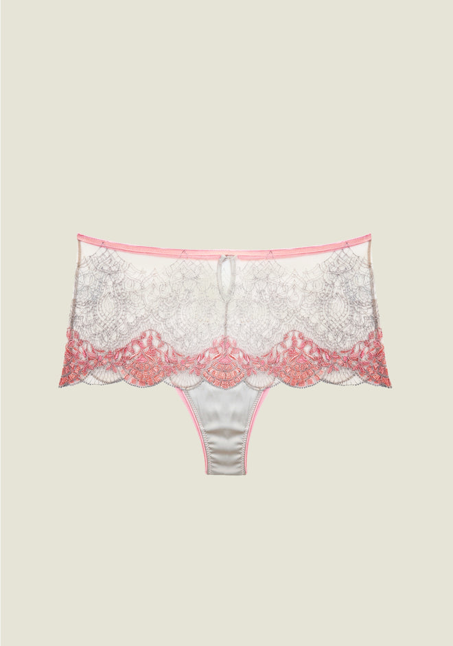 Venetian Glass High Waist Brief in Silver Rose