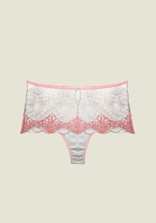 Venetian Glass High Waist Brief in Silver Rose