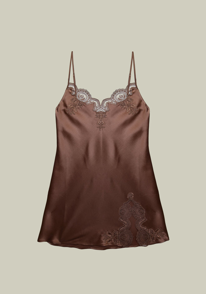 Espresso Evening Short Chemise in Chocolate