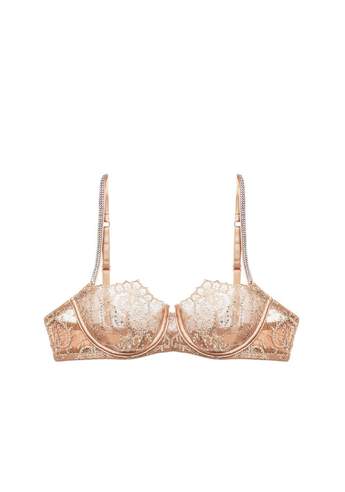 Girls Love Diamonds Balconette Bra with Swarovski Crystals in Beige