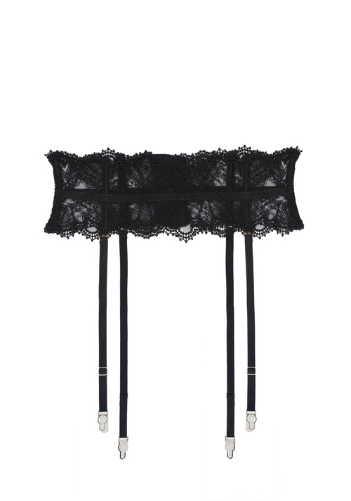 Villa d'Este Suspender Belt in Black