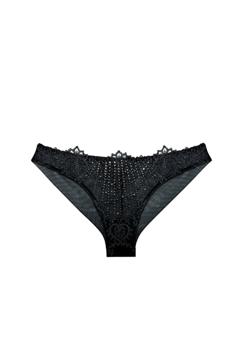 Girl Love Diamonds Brazilian Brief with Swarovski Crystals in Black