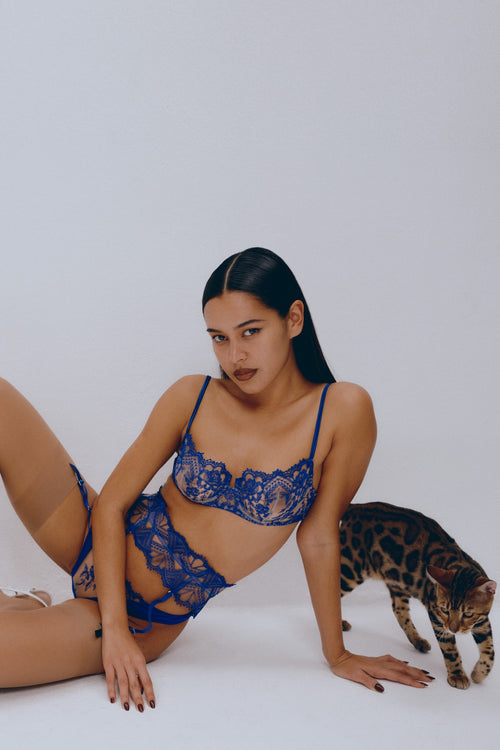 Villa d'Este Balconette Bra in Royal Blue