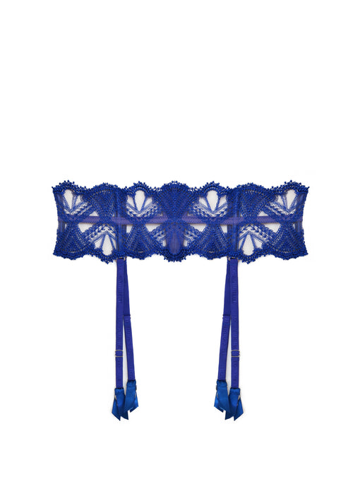 Villa d'Este Suspender Belt in Royal Blue