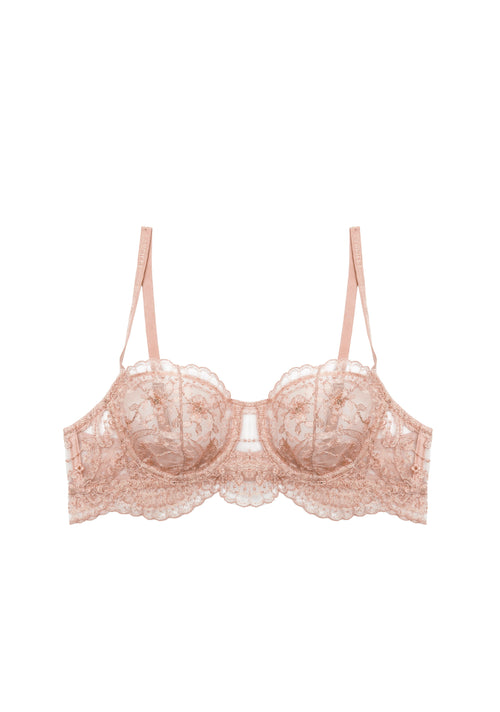 Belle Rose Longline Balconette Bra in Rose Opaline