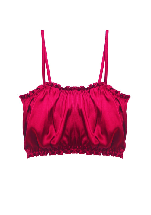 Lombard Street Ruffle Top in Raspberry