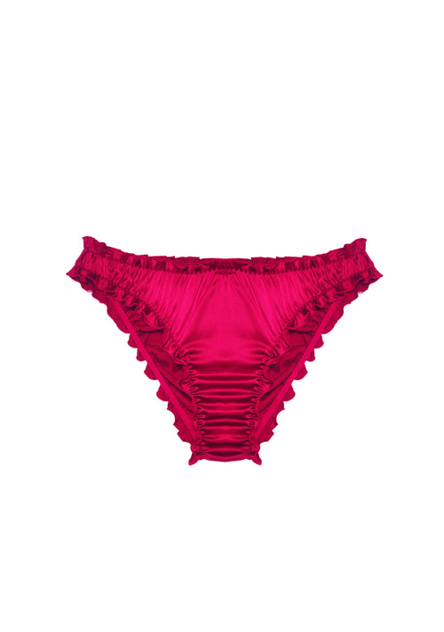 Lombard Street Ruffle Brief in Raspberry